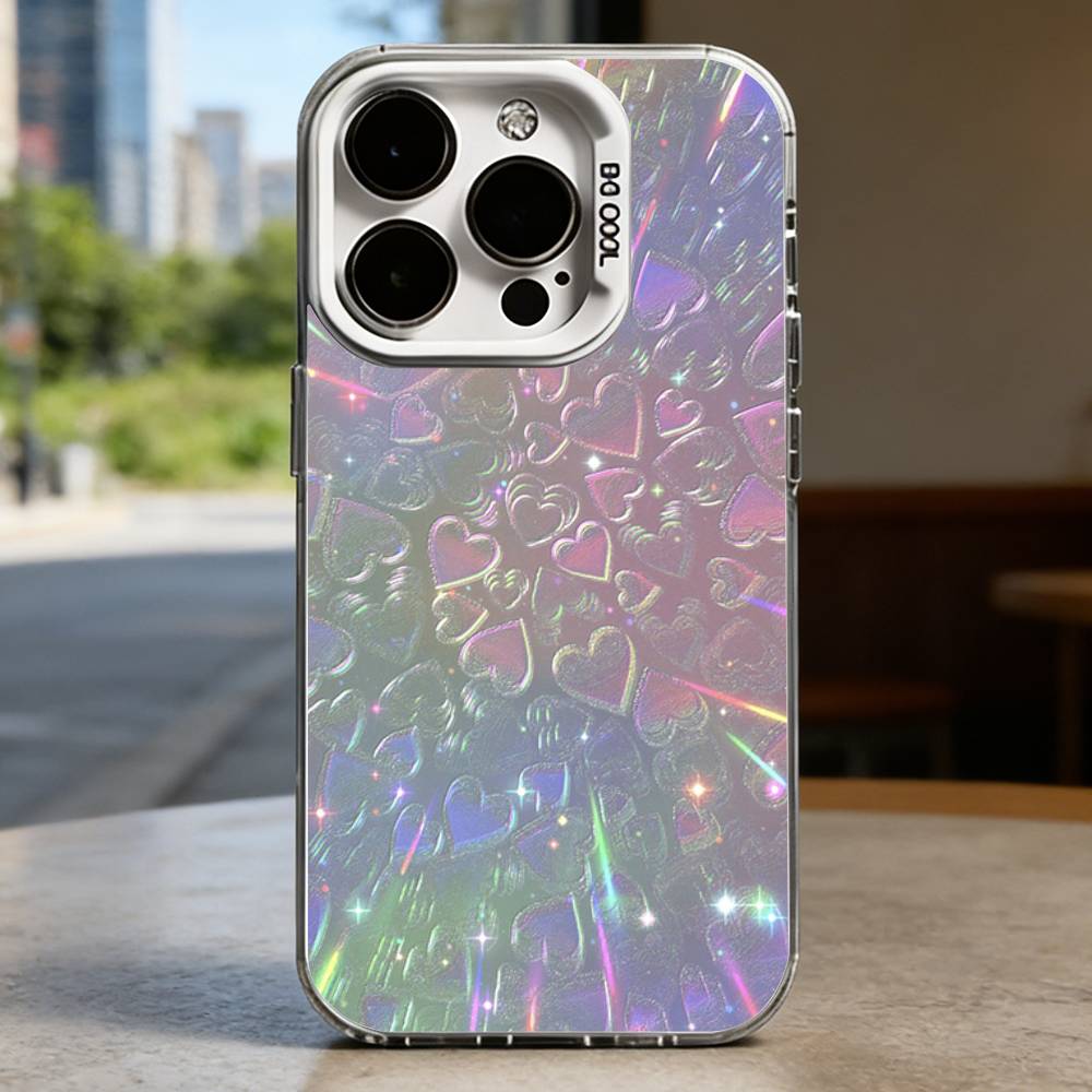 Holographic Bubble Y2K Style  Hard Phone Case for IPhone 16 15 14 13 12 11 Pro Max Plus16E X XR XS Max shockproof Full Cover