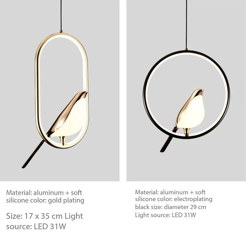 Nordic Modern LED Ceiling Pendent Lights Lucky Bird Light Magpie Chandelier Indoor Lighting Bedroom Kitchen Bar Lamp Home Decor