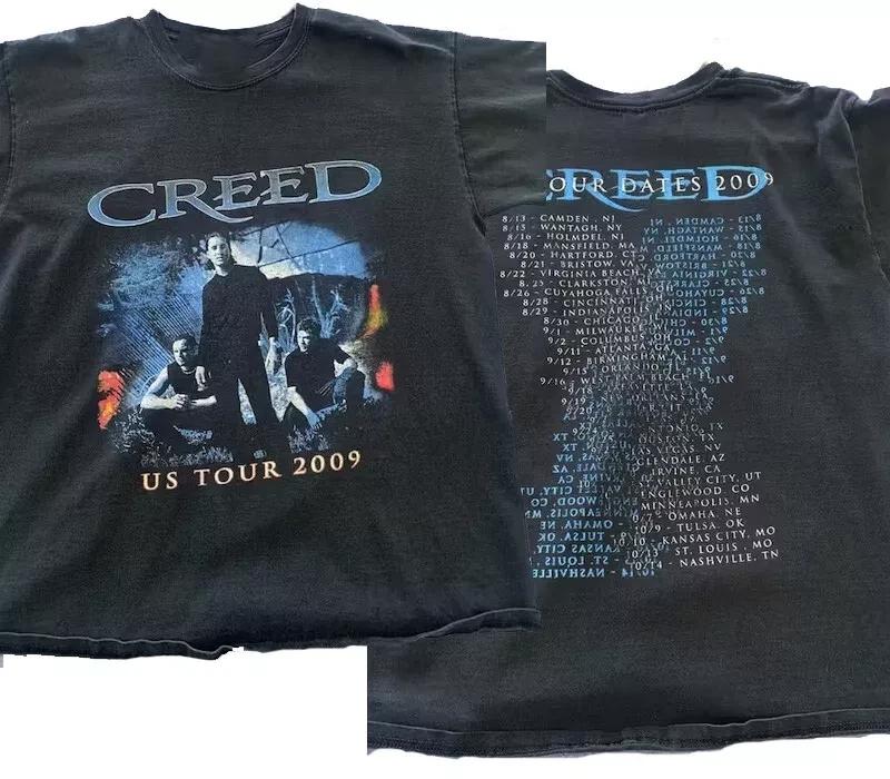

Band Tee Creed Us Tour 2009 2 Side Black Short Sleeve T Shirt High-end Luxury Is for Both Men and Women Top Y2k 4XL