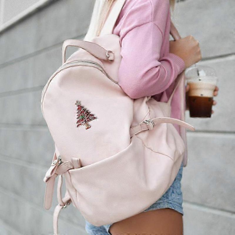 Fashionable Christmas Tree Brooch, Suitable for Pairing with Rhinestones, All-around Christmas Crystal Brooch, Creative Holiday Elements, Green