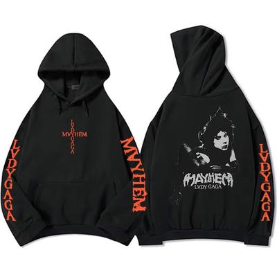 Kapüşonlu Kazaklar Lady Gaga Mayhem Albüm Grafik Kapüşonlular Hip Hop Unisex Sokak Giyimi Uzun Kollu Bol Erkek Sweatshirtler Baskılı Kapüşonlu