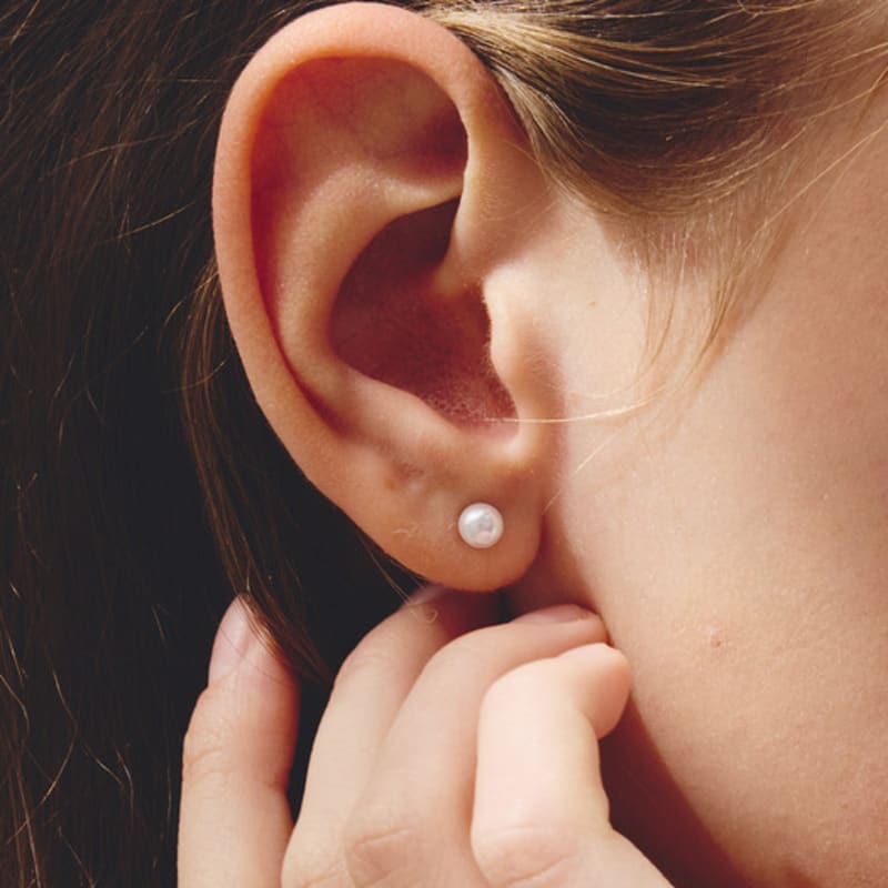 Noonoo Fingers (2 SET) Back Heart Pearl Earrings Set