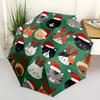 1pc Christmas Cats Pattern Automatic Folding Umbrella - Portable Collapsible 8-Rib Umbrella for All Seasons yy251119146