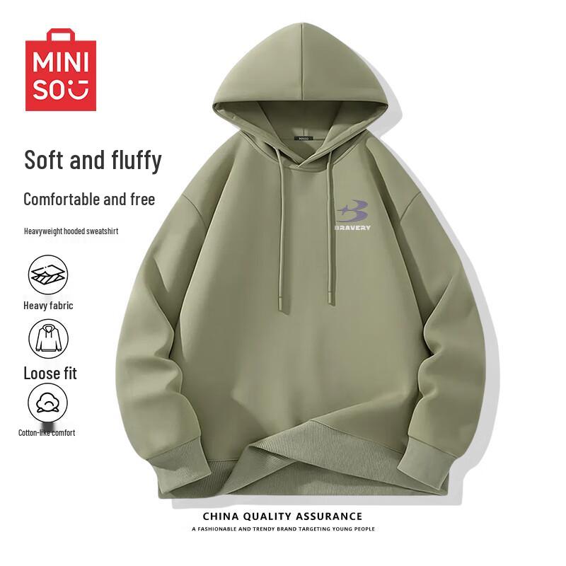 MINISO Men's American Style Hooded Pullover Sweatshirt