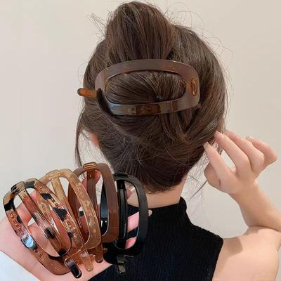 Elegantní Jednoduché Oválné Duté Sponky do Vlasů Korejské Sponky do Hustých Vlasů Barrettes Vlasové Sponky Pro Ženy Vlasové Doplňky Dívčí Ozdoba do Vlasů Dárky