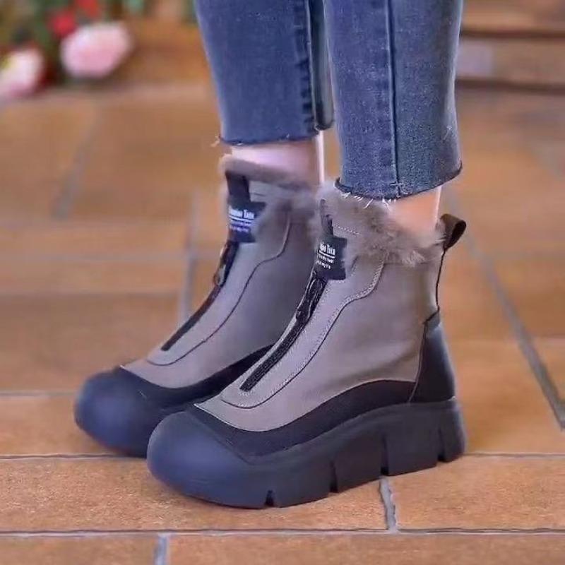 

Thick-soled winter new Martin short boots women s winter velvet warm high-top heightening versatile snow boots 40