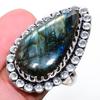Labradorite Gemstone Handmade 925 Sterling Silver Jewelry Ring Size 9