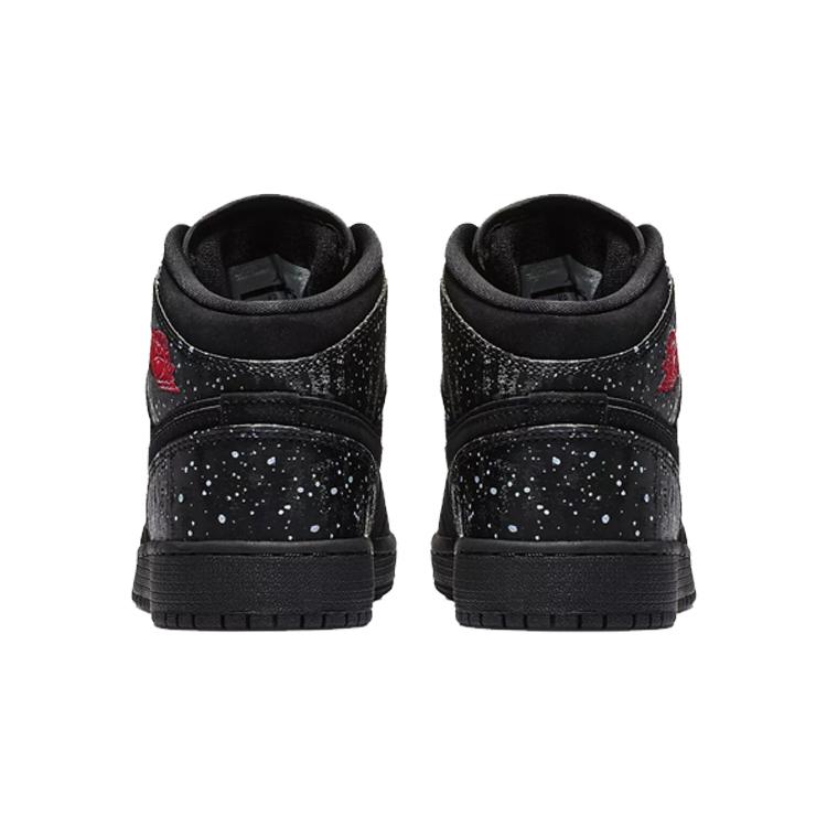 Air Jordan 1 Mid Grade School 'Black Rush Pink' (Unisex) Black / Rush Pink-White-Black Vintage Basketball Shoes 555112 001