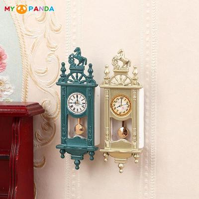1/12 Doll House Scene Props Mininature Retro Roman Clock Pendant Clock Living Room Decoration Enjoy House Playthings Accessories