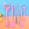 Silicone Kitchen Utensil Set: Whisk, Spatula, Steak Frying Spatula, Slotted Spatula, 5-Piece Baking & Cooking Tools