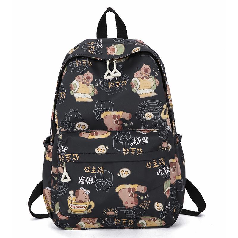 School BagsNew Card Ladies Backpack Cute Cartoon High Value Junior High School Student Large Capacity School Bag Fix Versatile
