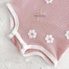 Baby Girl Floral Embroidered Strappy Romper - Breathable Summer Bodysuit with Comfortable Square Neck