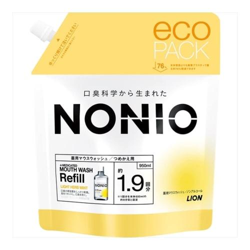 Lion NONIO Mouthwash Light Herb Mint Refill 950ml