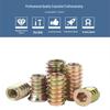 XUTE M10x25 Countersunk Hex Socket Flanged Wood Insert Nuts