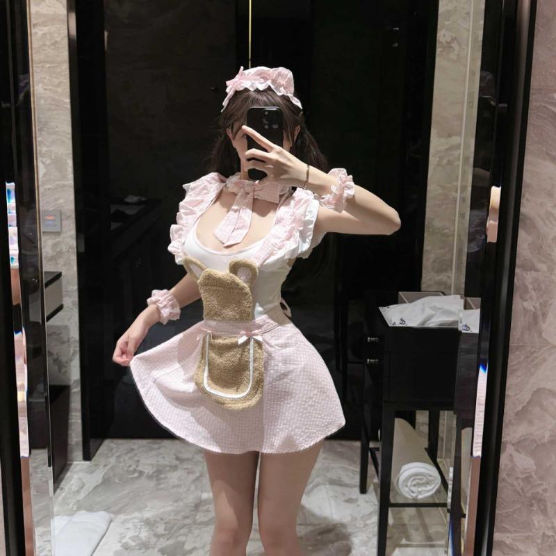 Meizia sexy lingerie sexy bear maid outfit cosplay pure desire cook sweet maid suit pajamas