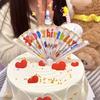 Happy Birthday Candles - Fan Shape Design Paraffin Color No Feathers Unique Birthday Cake Design Perfect Birthday Decoration