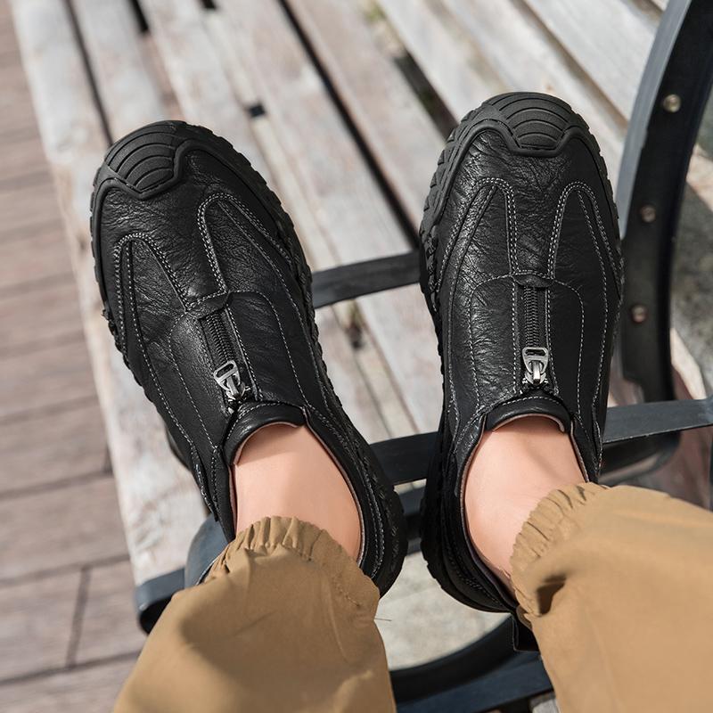 39-48 Men's Leather Casual Shoes Handmade Soft Working Boots Leather Ankle Boots Large Size Driving Moccasins Boots