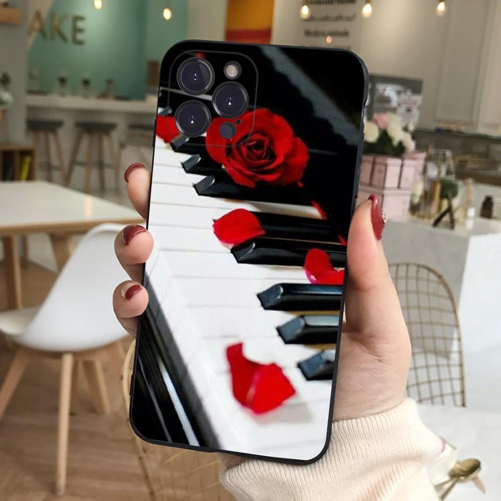 Black White Music Piano Keys Notes Phone Case For IPhone 14 11 12 13 Mini Pro Max 8 7 6 6S Plus X SE 2020 XR XS Funda Case