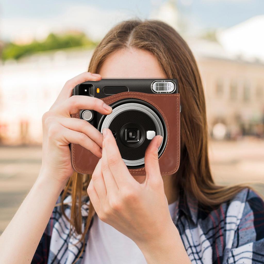 Instant Camera Storage Case Camera Bag PU Leather Magnetic Buckle with Shoulder Strap Compatible with   Square SQ40  SQ1