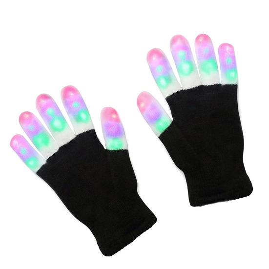 Party Rave LED Flashing Gloves Glow Light Up Finger Lighting Halloween Gloves