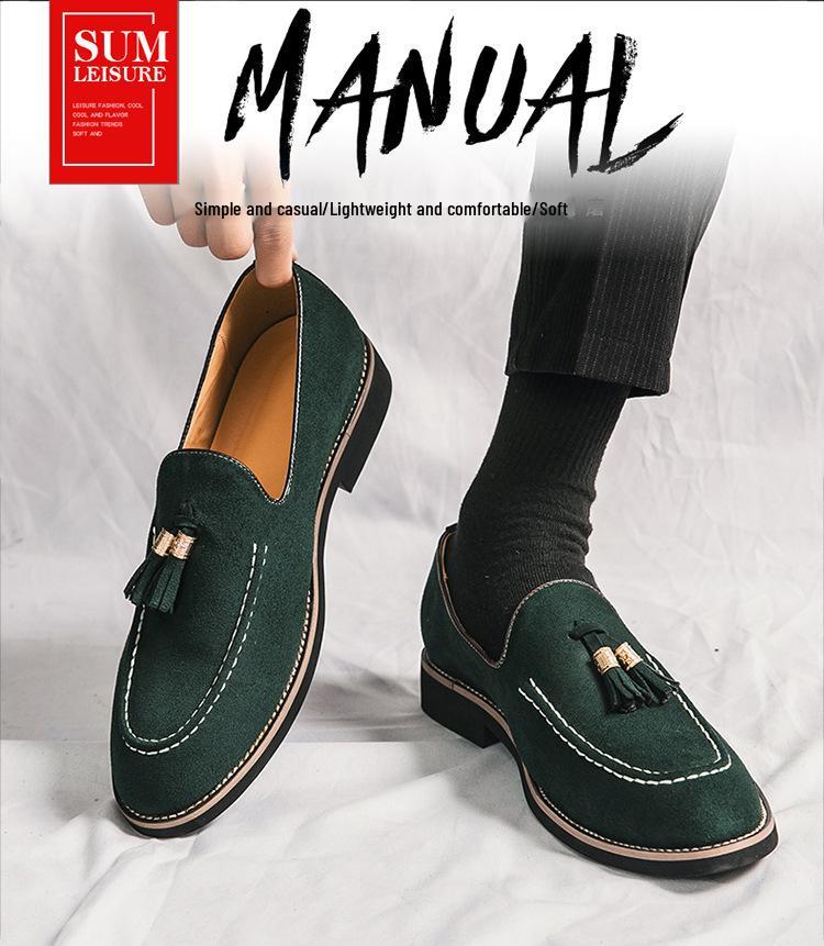 Mocassini da Uomo Taglie Forti con Nappine in Suede: Scarpe casual slip-on primavera/autunno