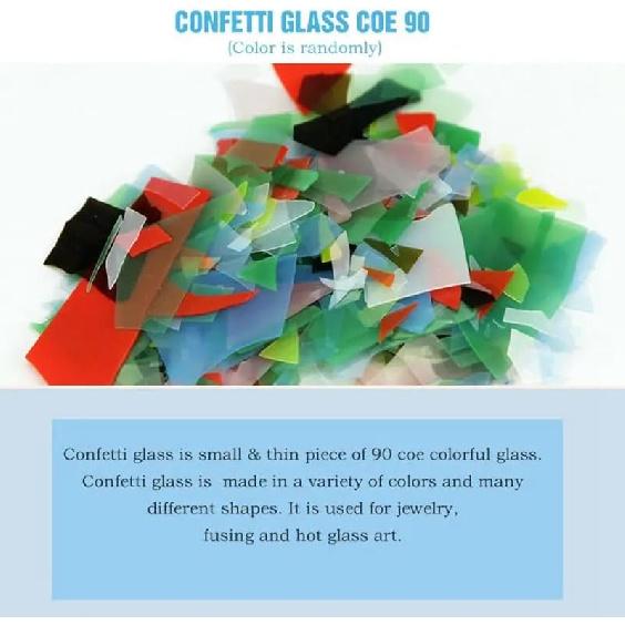 140g Confetti Glass COE 90 Fused Glass for Microwave Kiln Fusing Glass Supplies