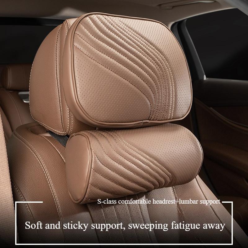 Premium Memory Cotton Neck Pillow for Car Headrest Automotive Waist Cushion Set Comfortable Neck Protection Car Neck Cushion