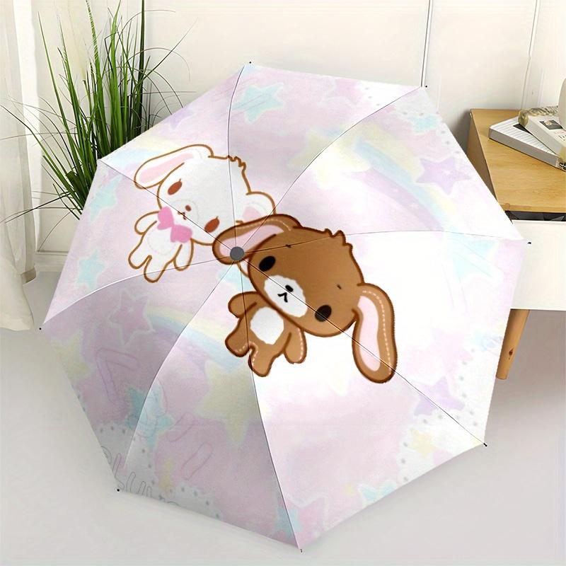 Sugar bunnies Automatic Open/Close Umbrella-Cute Umbrella with Cute Design, Portable 3-Fold Compact Umbrella for Men & Women, Halloween Chri