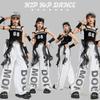 Girls Jazz Dance Outfit With Ruffled Off-Shoulder Top Printed Pants Set Stage Performance Street Show