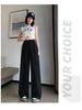 Women's Retro High-Waist Wide-Leg Pleated Pants - Summer Casual Loose Fit