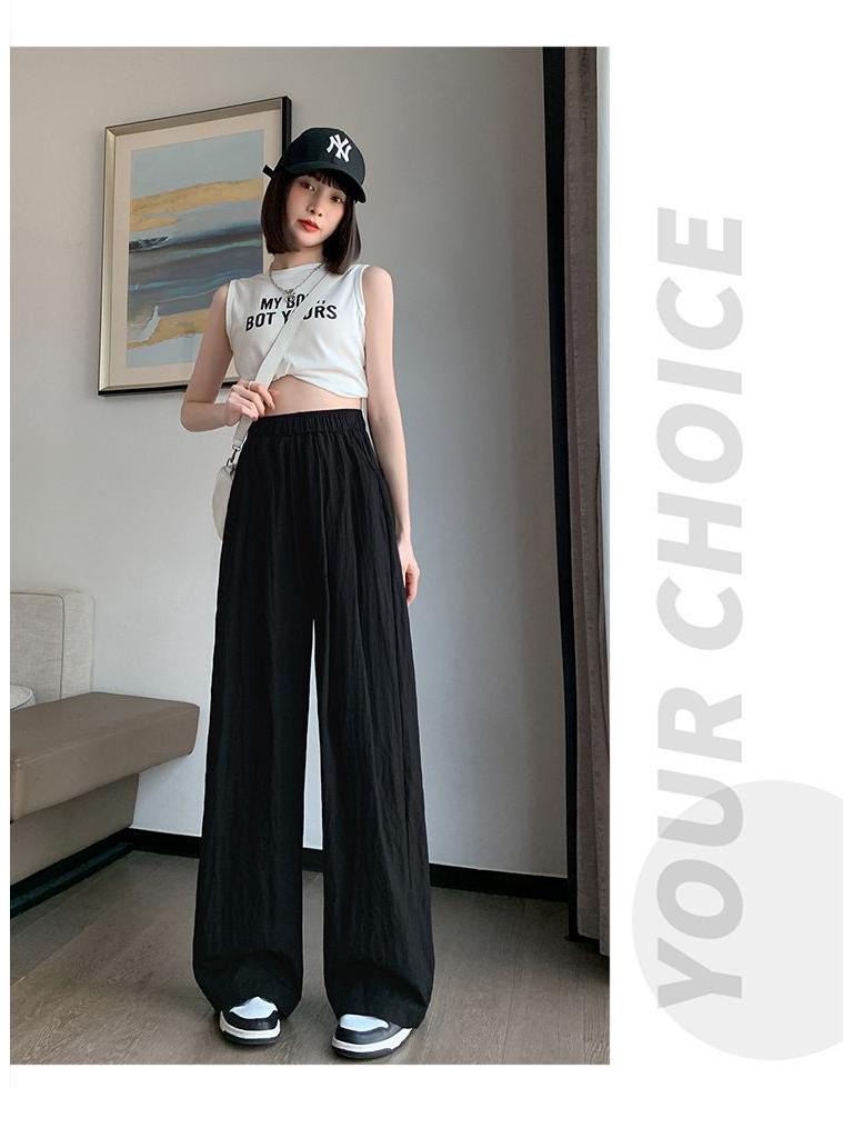 Women's Retro High-Waist Wide-Leg Pleated Pants - Summer Casual Loose Fit