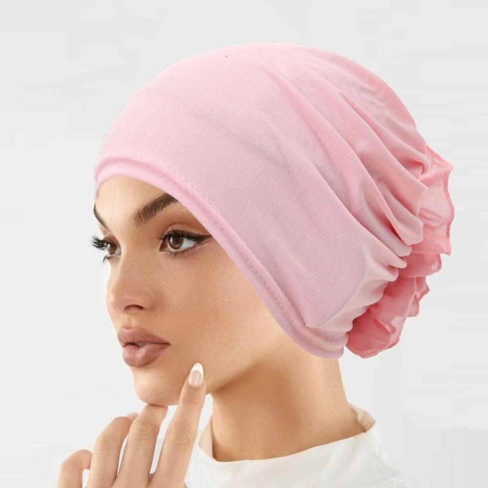 Wrap Style Flower Turban Hat Elastic Islamic Headband Fashion Hijab Caps  Hair Loss