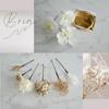 Ornament Specialty Shop Hair Ornament for and Japanese Dried Flowers with Gold Leaf and White Phalaenopsis [Hair Bria] Coming-of-Age Ceremonies,
