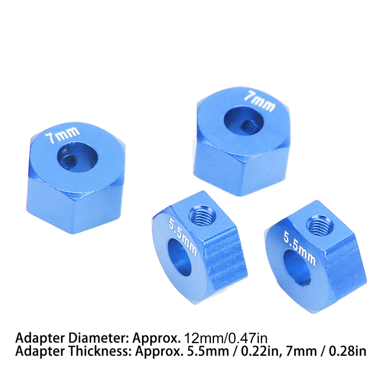 

RC Wheel Hub Hex Aluminium Alloy 12mm Diameter 5.5mm 7mm Thickness Accessory Set Kit