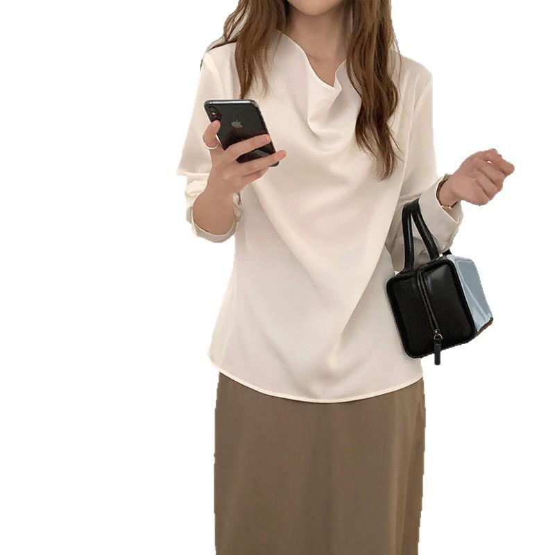 Haut chic coréen irrégulier à lacets avec décolleté français pour femmes