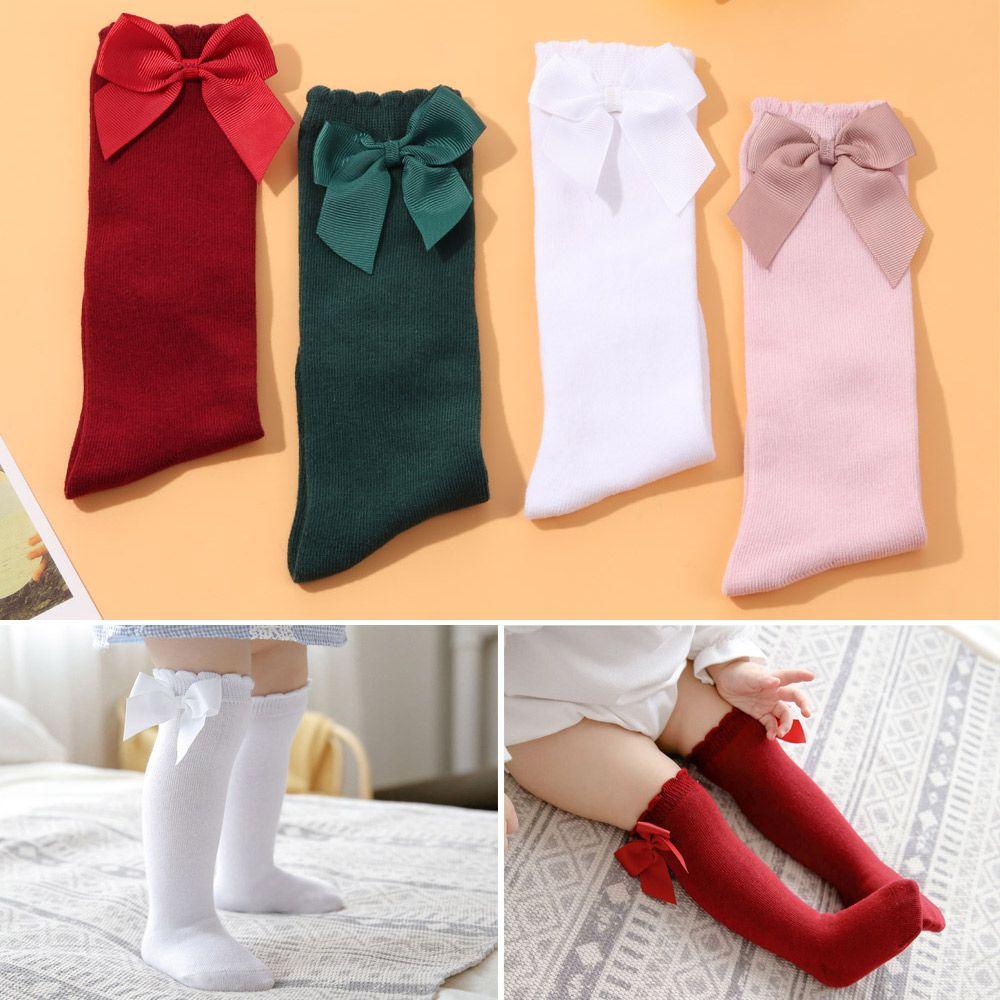 Big Bow Autumn Winter Children High Long Sock Cotton Baby Toddlers Socks Floor Socks