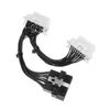 JieYuan High Quality 16 Pin OBD2 OBD 2 In 1 Splitter Extension Cable One Male To Two Female Y Cable OBD2 Splitter Extension