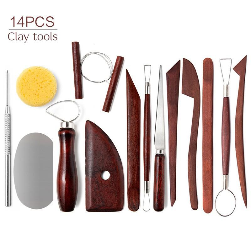 Set de 14 piese pentru ceramică și sculptură în lut cu pixuri de impresie din silicon