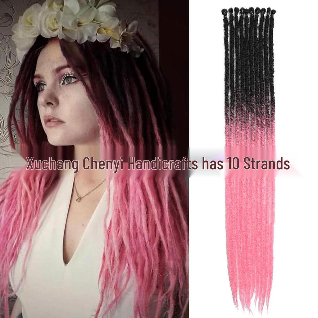 24" Multicolor Gradient Reggae Dreadlock Wig for Women