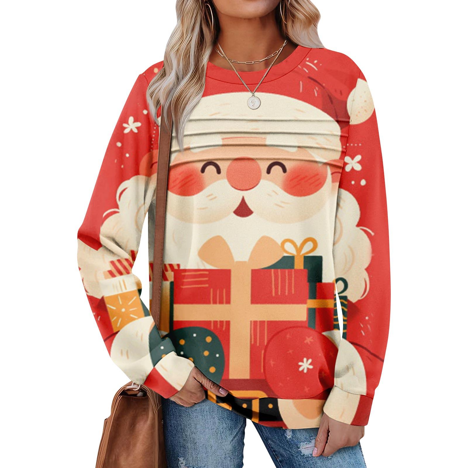 

Женский повседневный свитшот с длинным рукавом и круглым вырезом, приталенный плиссированный топ S