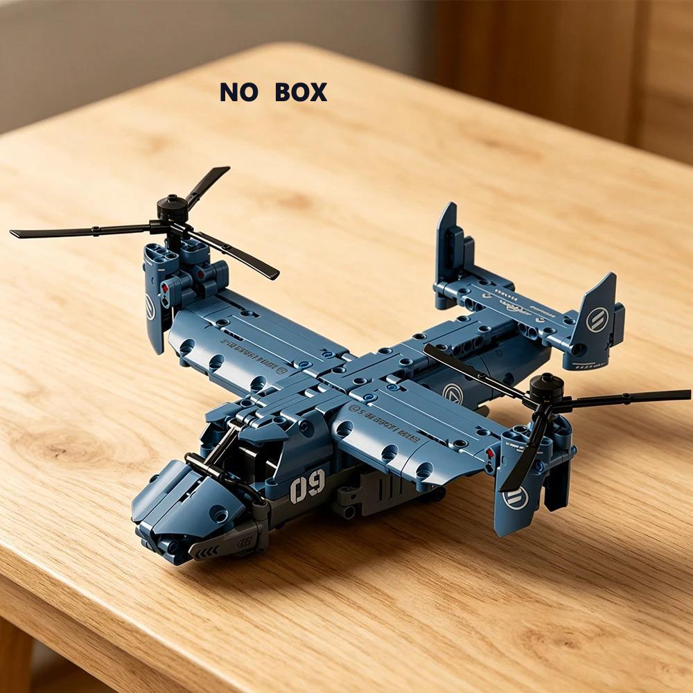 Moc V-22 Kipprotor-Flugzeug Modellbausteine Militärflugzeug Modellsteine Spielzeug Heimdekoration