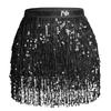 Women's High Waisted Sexy Sequined Half Skirt Waist Accessories Sequined Belly Dance Waist Scarf