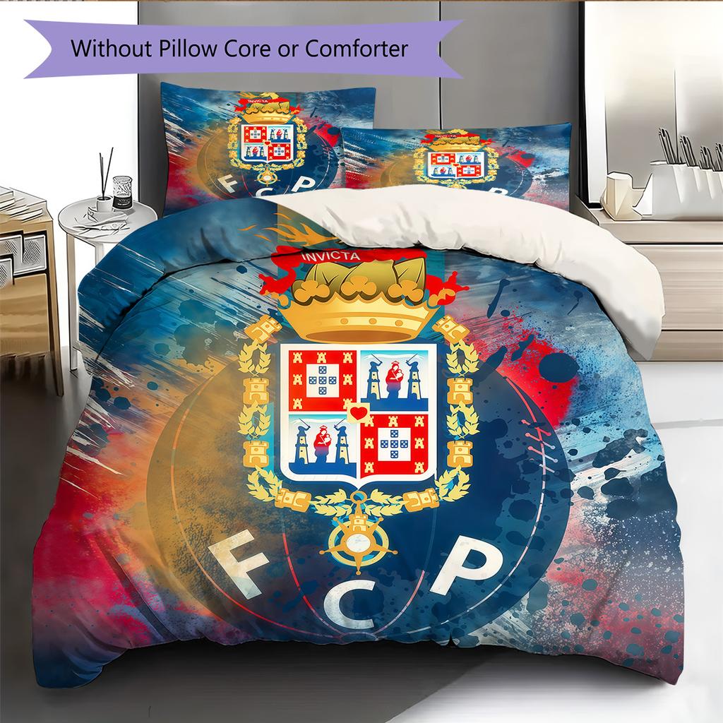 Futebol Clube do Porto Pattern Bedding Quilt Set  Home Decoration  Gift (1 * duvet cover + 2 * pillowcase  without core)