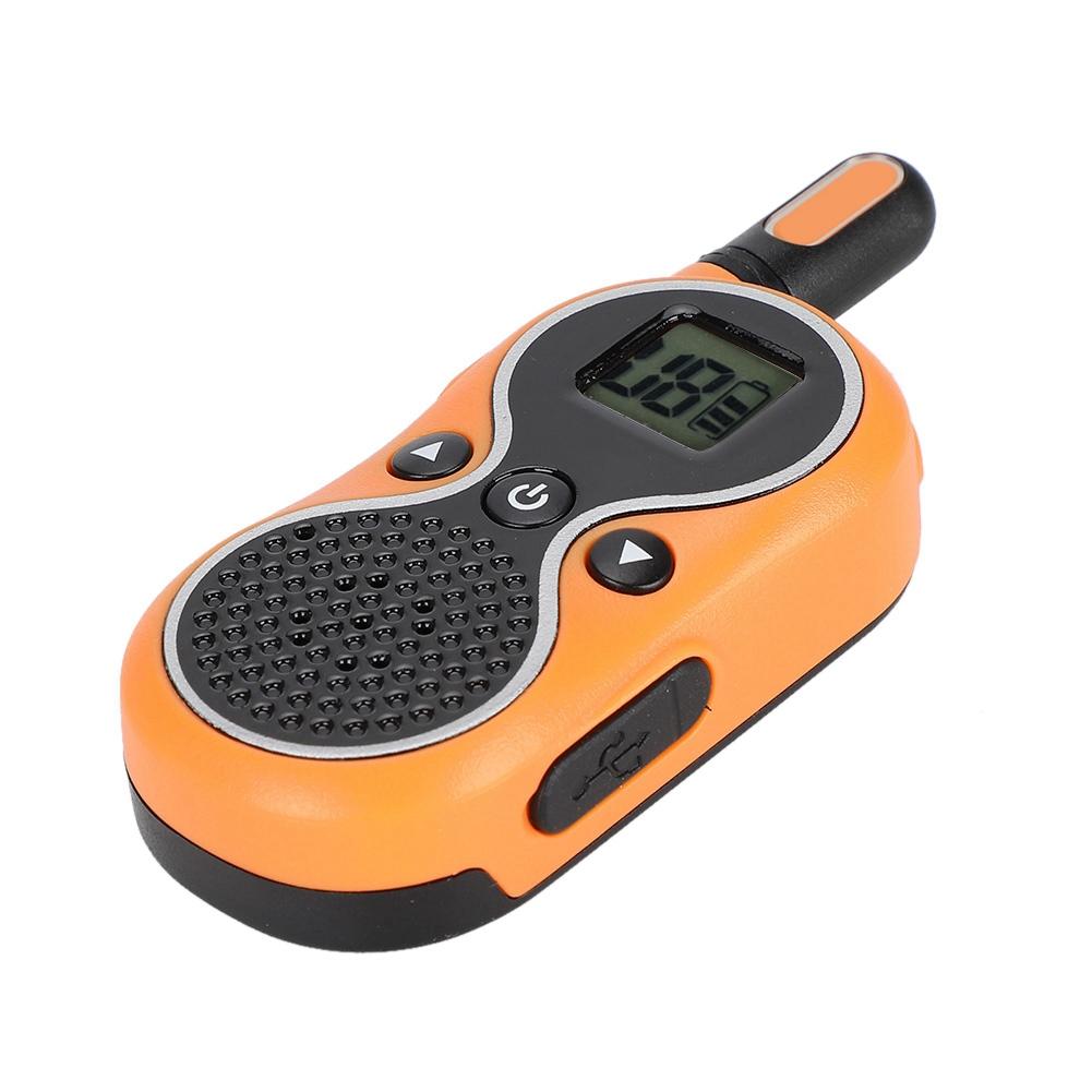 Ultra Thin Mini Walkie Talkie 2W USB Wireless Portable Two Way Radio (Yellow )
