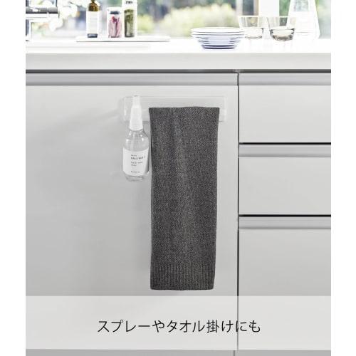 Yamazaki Film Hook Kitchen Paper Holder, White, Dimensions: W25 x D5.5 x H6cm, Tower, Floating Storage, Can be Used Vertically or Horizontally, Produc