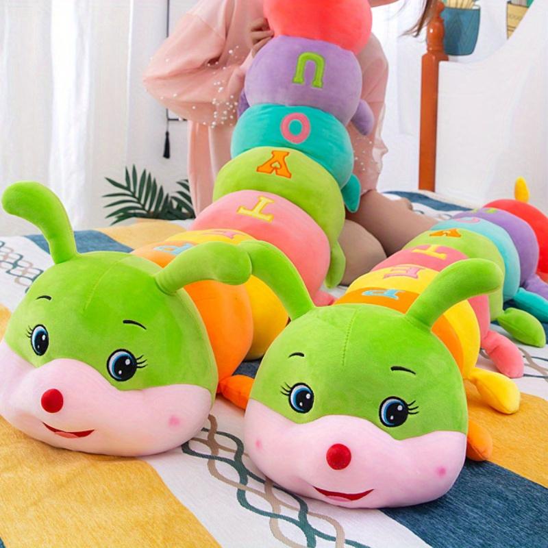 Colorful Plush for CATERPILLAR Toy, Soft Polyester Decorative Pillow Doll, Creative Long Striped Bug Design, Funny, Soft Letters