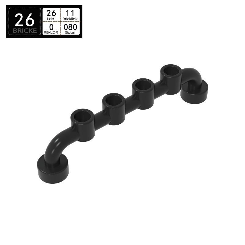 Brick Guest 1x6 Railing Compatible with LEGO 6140, Loose Parts for MOC Educational Assembly Accessories Piece чёрный