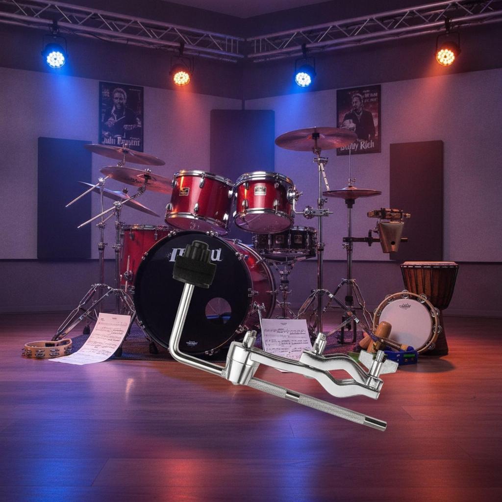Cymbal Extension Bracket Metal Mounting Arm with Clamp Drum