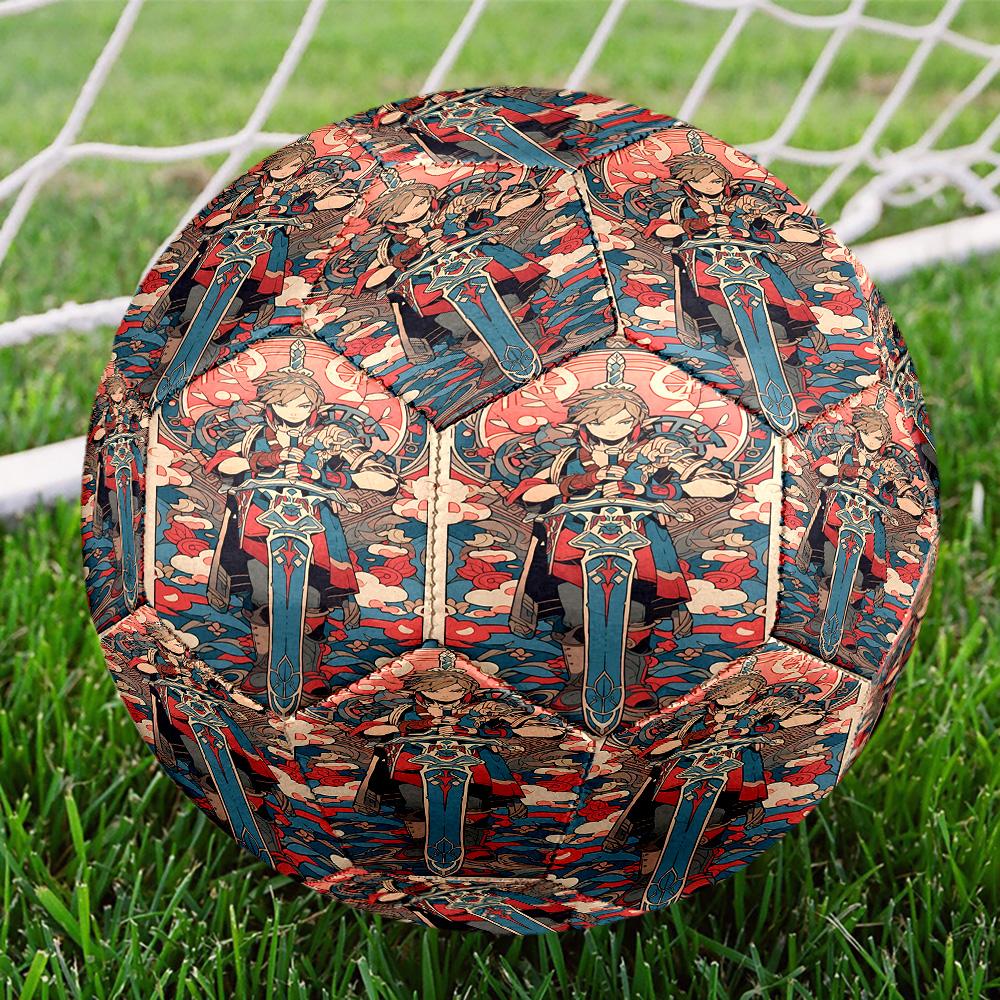 The Legend of Zelda Print Size 5 Soccer Ball, Standard Match Football for Sports Game and Team Practice, Ideal Gift for Soccer Fans