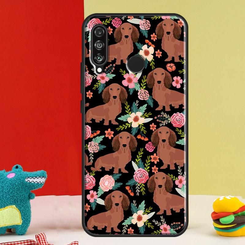Cartoon Dachshund Dog For Huawei P30 Pro P60 P50 P20 P40 P Smart Nova 9 5T Honor Magic 5 Lite X8 X9 a 50 70 Case